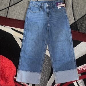 Weekend Academy Women’s Cruffed Blue Jeans Size 8 NWT